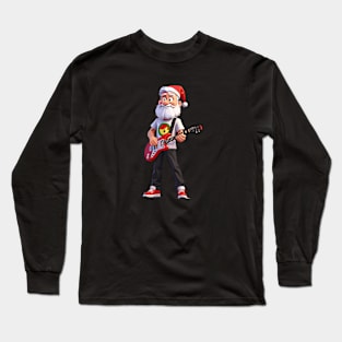 Santa Claus Guitar Long Sleeve T-Shirt